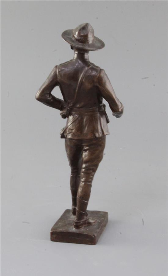 Sydney March (1876–1968). A bronze figure of Lord Baden Powell, 9.25in.